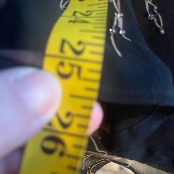 Ice Sheer Black Floral Embroidered Beaded Button-Up Blouse Large - Picture 10 of 10